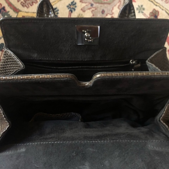 ‼️SALE‼️Zagliani Grey Python Handbag - Picture 5 of 7
